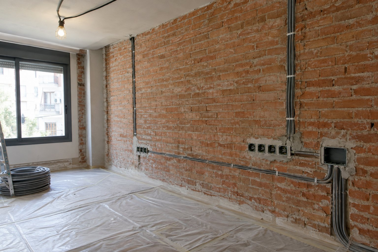 Reforma eléctrica de un piso con tubo y cajas nuevas
