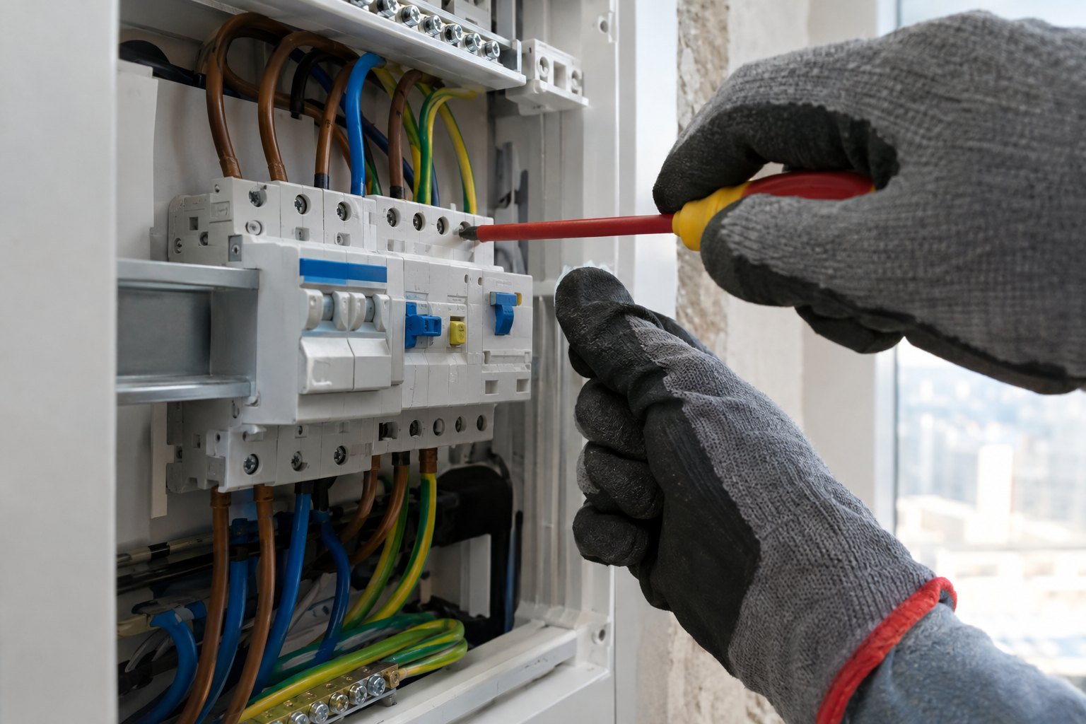 Montaje de un interruptor diferencial en un cuadro eléctrico